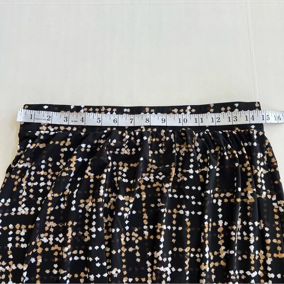 New JESSICA LONDON Printed Knit Maxi Skirt Women's Size 12 Black Gold White - Picture 5 of 10